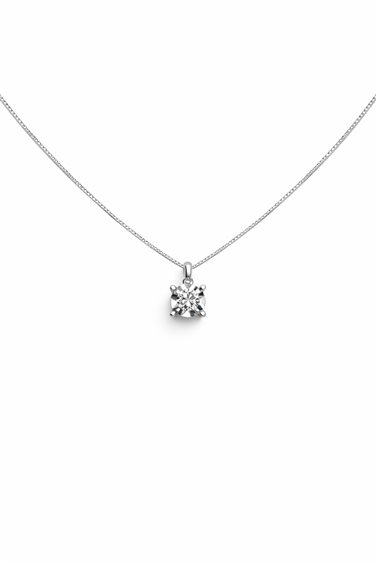 Collana Promesse Donna in Oro bianco Diamante 0.05 Ct PNDISCO5 - PNDISCO5